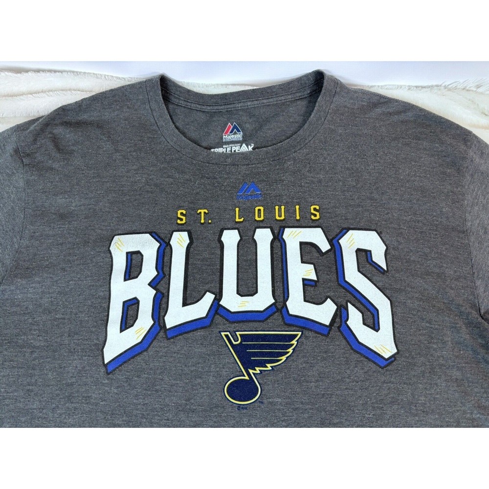 St. Louis Blues Blue Vintage Lightweight Triple Peak 50/50 Tee Shirt Mens XL